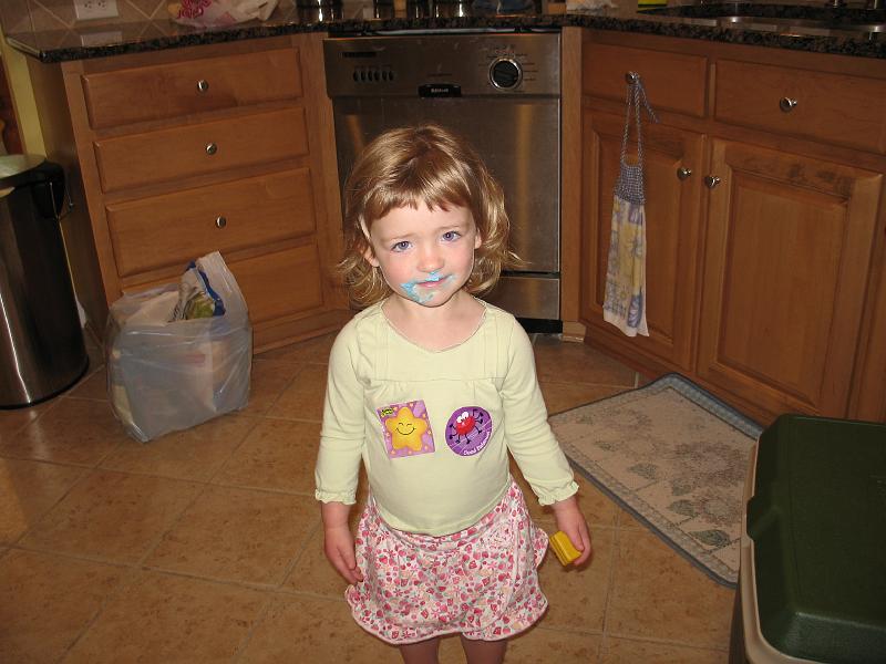 IMG_6988.JPG - Madeline, after sneaking and eating a cupcake