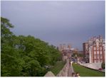 View of York Minster from Roman wall that goes around the old section