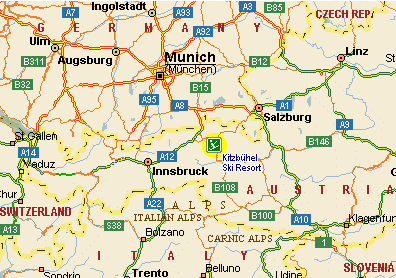 Map showing where Kitzbhel is...